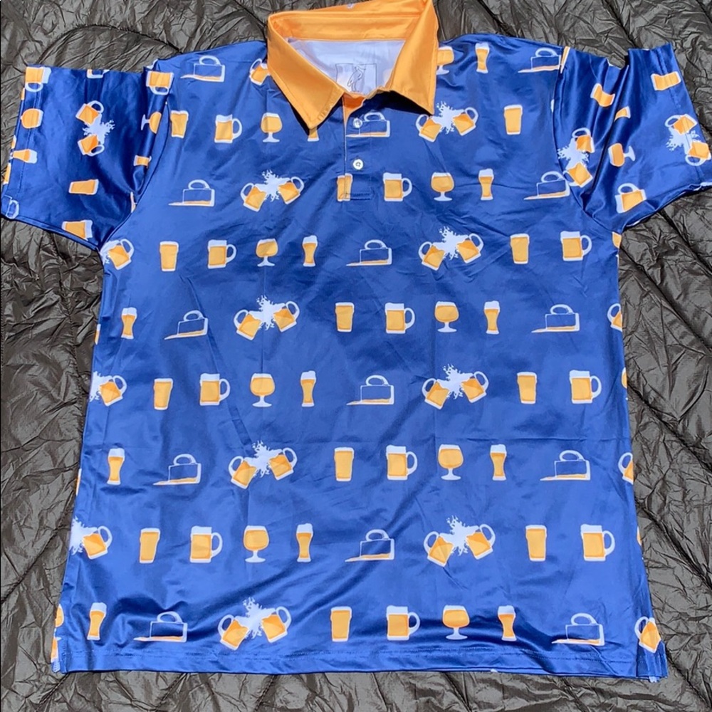 Beer mug golf shirt - Size XL men’s golf polo